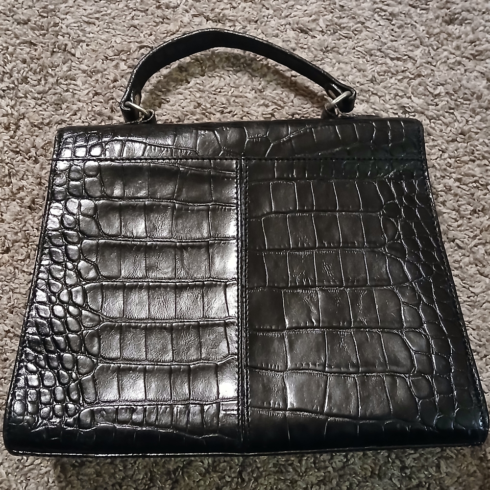 🖤 Vintage Valerie Stevens Croc Embossed “Kelly” Style Satchel 🖤 - Picture 6 of 15